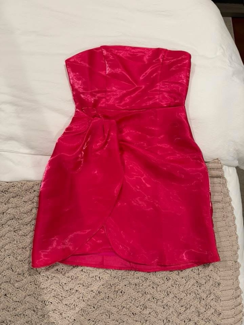 Lulu's Hot Pink Strapless Mini Dress